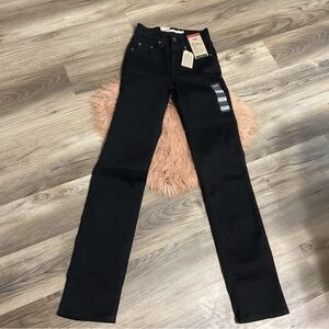 Levi’s Black  High Rise Slim Straight Jeans Size 24 NWT